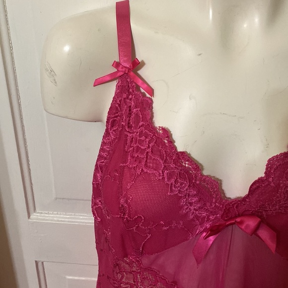 Oh la la Cheri Pink Valentina Vixen Lace Babydoll / Nightie / Teddy / Lingerie. - Picture 5 of 9